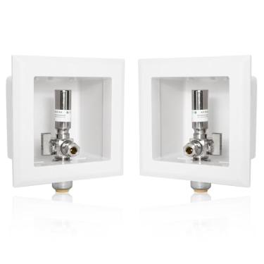 Imagem de (1 pacote) Caixa de tomada de lava-louças GUOFIS empurrar para conectar com esfera de 1/4 de volta, entrada de conexão push-fit de 1/2 polegada com prendedor de martelo de água de aço inoxidável