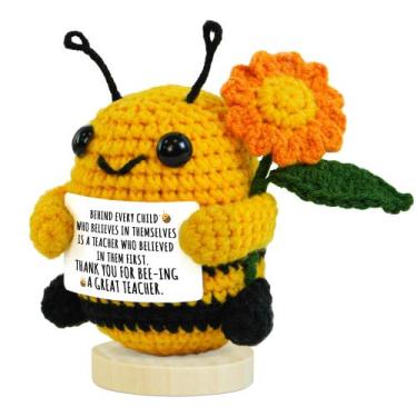 Imagem de Presentes para professores OASSIE Mini, crochê de abelha positivo feit