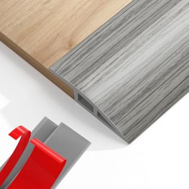 Imagem de Rampas de limite para portas, acabamento autoadesivo de borda de carpete - limite de borracha, tira de transição de piso, faixa de porta, rampa de cadeira de rodas, faixa de acabamento de piso