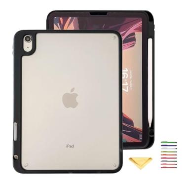 Imagem de UUcovers Capa para iPad 9ª/8ª/7ª geração com suporte para lápis, capa traseira rígida transparente fosca translúcida magnética e capa de TPU macio à prova de choque para iPad de 10,2 polegadas 2021