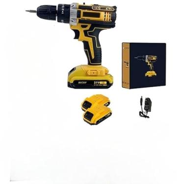 Imagem de Parafusadeira 2 Baterias 48v Furadeira Maleta 28pcs Cor Preto/azul 110v/220v (24V_30PCS_2 baterias-yellow)