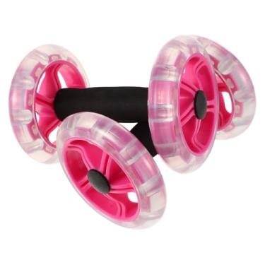 Imagem de Kisangel 2 peças de rodas abdominais duplas, equipamento de perda de peso de rolo de exercício, fitness portátil para exercícios físicos abdominais em casa