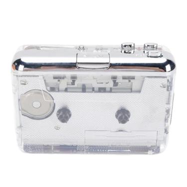 Imagem de Asixxsix Cassete Portátil Player, Rebobinar Automático Cassette Player Com Fones de Ouvido, Conversor de Cassete para MP3 Construído Em Mecanismo de Roda de Cobre para Laptops PC