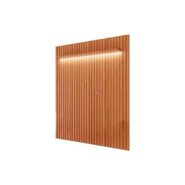 Imagem de Painel Home P/ Tv Até 65 Pol Maragogi Ripado 1.85 C/ Led E Prateleira 185cm Cinamomo - Permóbili