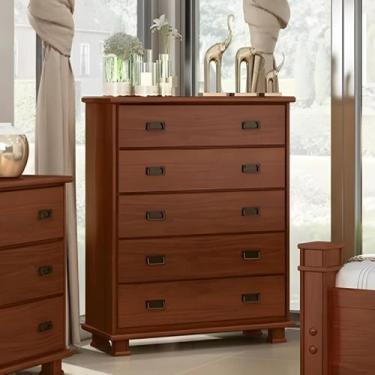 Imagem de Cômoda Madeira Maciça Italia com 7 Gavetas na Cor Avelã - Bedroom