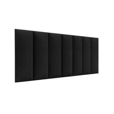 Imagem de Cabeceira Casal 1,40 Dobrável Julia Estofada MDF/MDP Espuma Conforto Moderna (Preto)