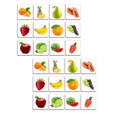 Imagem de Jogo da Memória das Frutas, 12 Pares de Cartas, Brinquedo Educativo em MDF com Caixa de Mdf