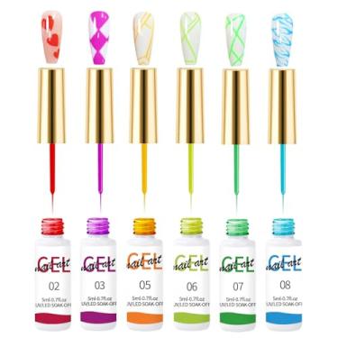 Imagem de AOBOO Conjunto de esmalte de unha com forro de gel, géis de pintura de forro, seja criativo com géis de forro para cores de arte de unhas, design de gel de unha para decoração facilmente design