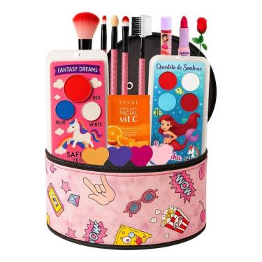 Imagem de Kit Infantil Criança De Maquiagem Com Meletinha Make Linda