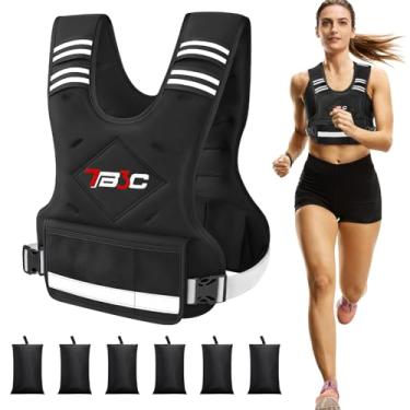 Imagem de TB3C Colete feminino com peso ajustável – 9 a 14,5 kg para treinamento de força, colete de peso corporal para corrida, caminhada e exercícios em casa, preto