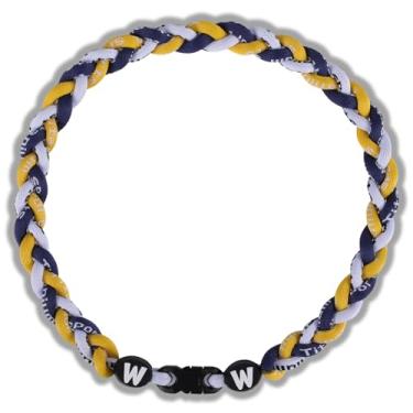 Imagem de Willtok Colar de beisebol premium de 45,7 cm com design de tornado de corda tripla trançada de nylon, 18 inch, Couro e nylon, Sem Pedra Preciosa