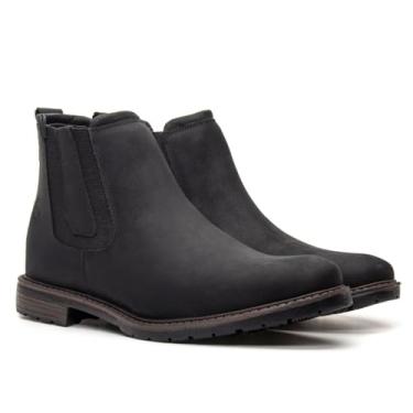 Imagem de Kit Botina Bota Cano Curto Masculina Couro Legitimo Chelsea Premium Preto (Preto, BR, Adulto, Numérico, 37)