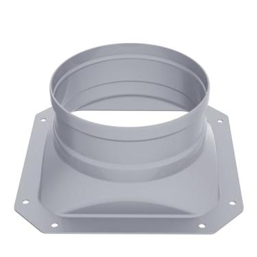 Imagem de Skweawert 1 peça de conector de duto de saída de ar flange quadrada de 15 cm flange de tubo reto ou flexível para aquecimento e resfriamento perfeito para sistemas HVAC, prata