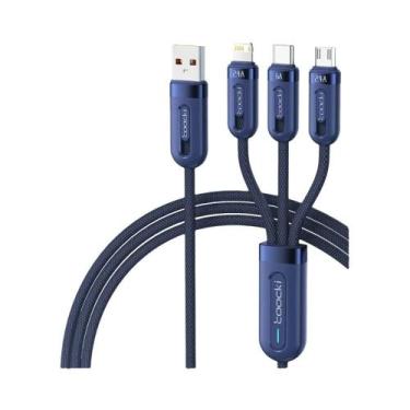 Imagem de Cabo USB Tipo C 3 Em 1 Para Carregamento Rápido Para iPhone X Xiaomi O