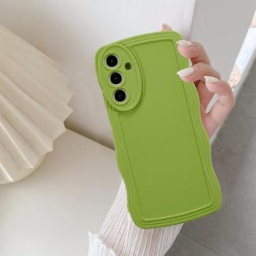 Imagem de UEEBAI Capa de silicone com moldura ondulada para Samsung Galaxy S25 FE 5G, linda moldura ondulada slim fit à prova de choque capa macia bonita encaracolada feminina para Samsung Galaxy S25 FE 5G