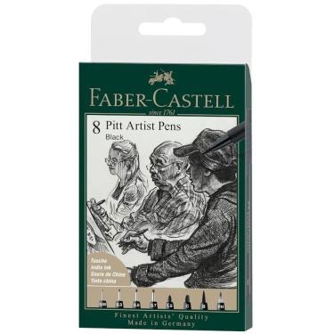 Imagem de Caneta artística Pitt Preta com 8 unidades Faber Castell