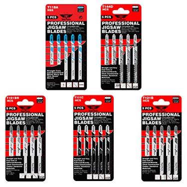 Imagem de 25 x Lâminas JSTTK5B T101B T101BR T111C T118A T144D misturadas para Bosch, Dewalt, Makita, Milwaukee e muito mais