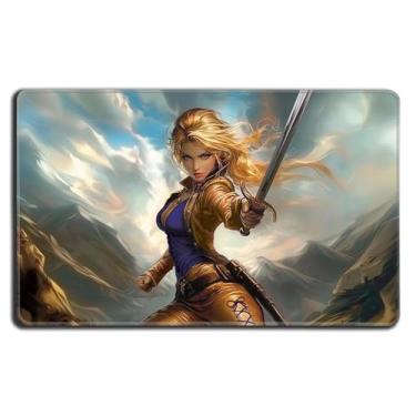 Imagem de Digital Sorcery Studio Card Game Playmat - Premium Stitched Edge - Perfect for MTG Commander Decks (Anime Rune Knight)