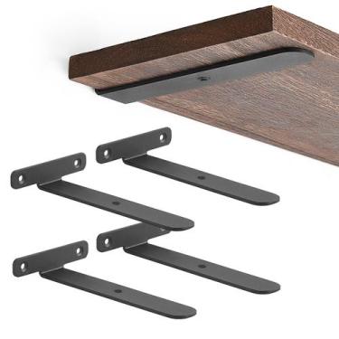 Imagem de Suportes de prateleira Mkono Black Metal L Bracket 10 cm Pacote com 8