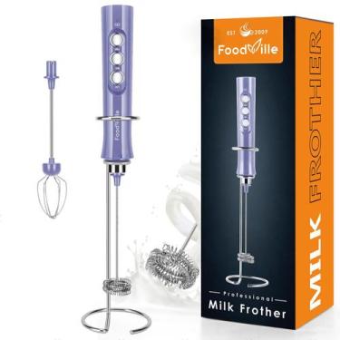 Imagem de Milk Frother FoodVille MF02 Recarregável com Batedor de Aço Inoxidável