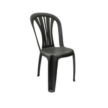 Imagem de Cadeira Lisboa com Encosto Vazado Preta - Poly Plast