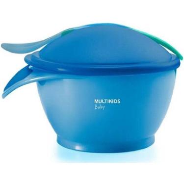 Imagem de Prato Fundo Com Colher Termossensivel Azul - Multikids Baby