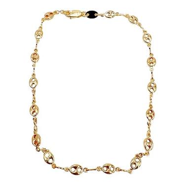 Imagem de LESLIE BOULES Tornozeleira banhada a ouro 18 quilates Puff Mariner Pulseira para mulheres joias modernas, Medium, Latão, Sem pedras preciosas