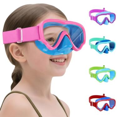 Imagem de Vvinca Óculos De Natação Infantis Com Proteção Nasal, Máscara De Mergulho Com Snorkel, Tira De Tecido, Antiembaçante, Lentes Anti-Quebra, Óculos Para Crianças De 3 A 15 Anos