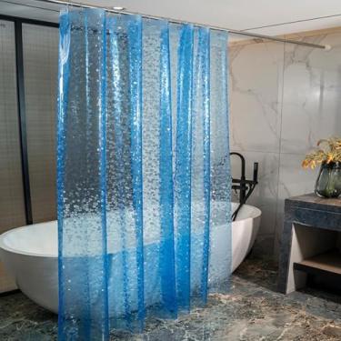 Imagem de jssablo Forro de cortina de chuveiro, cortinas de chuveiro 100% à prova d'água Eva com 3 ímãs de fundo pesado e 12 ilhós à prova de ferrugem, forro de chuveiro ponderado 72x72 para box de chuveiro