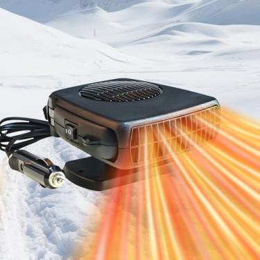 Imagem de Aquecedor de carro, desembaçador portátil de 12 V 200 W, 2026 nova atualização 2 em 1 aquecedor de ventilador de carro com aquecimento instantâneo para para-brisas, conecte ao isqueiro