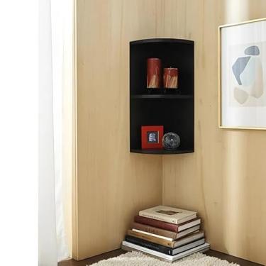 Imagem de Cantoneira Nicho Prateleira de Canto Suspenso Multiuso Cozinha Preto Laca