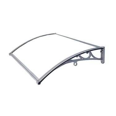 Imagem de Toldo de dossel curvado ao ar livre, cobertura de abrigo de chuva para varanda de jardim, proteção UV contra chuva e neve (tamanho: 60 x 150 cm) (uma cor 60 x 60 cm)