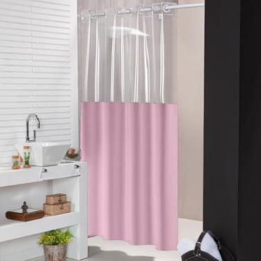 Imagem de Cortina de PVC para Box Banheiro - Kit Completo c/Ilhos e (Rosa)