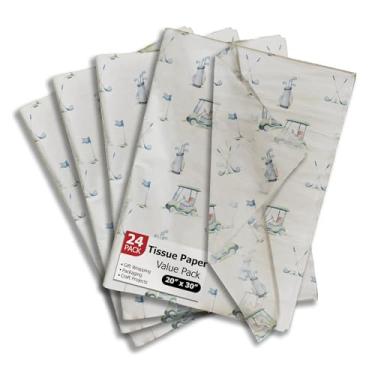 Imagem de Pro Supply Global Papel de seda impresso para golfe para sacos de presente ou caixas e embrulho - papel de seda decorativo de golfe para embalagem e presente | 24 folhas 50,8 cm x 76,2 cm