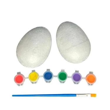 Imagem de Ovos para Colorir  Kit com 2 Ovos Personalizáveis para Páscoa - no-bra