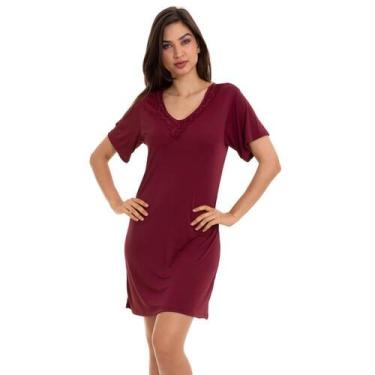 Imagem de Camisola Curta com Renda Vinho Sepie 1001 Liganete, Vinho, GG