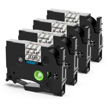 Imagem de Fita adesiva Labelife TZe-131 transparente de 12 mm, pacote com 4 Brot