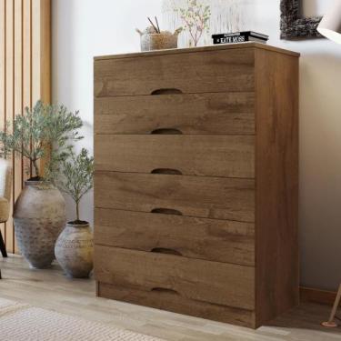 Imagem de Cômoda 6 Gavetas Sevilha MDF - MadeMarcs - MadeMarques, Brauna