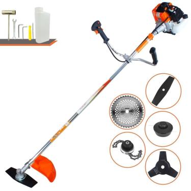 Imagem de Máquina de Cortar Grama  À Gasolina Vulcan VR430S 2 Tempos 43cc 1,7HP 10.000rpm Roçadeira Completa Multifunções Com 5 Opções de Cortes