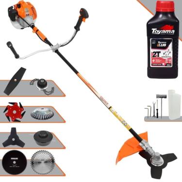 Imagem de Podador de Grama Vulcan VR520H 52cc + Facas 2 Pontas, 3 Pontas, 6 Pontas, 40 Dentes Vídea, 80 Dentes, Trimmer, Carretel, Escova de Aço + ÓLEO TOYAMA