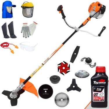 Imagem de Roçadeira VR520H Vulcan 52cc C/ Carretel Nylon + Facas 2 Pontas, 3 Pontas, 6 Pontas, 40 Dentes, 80 Dentes, Trimmer e Escova de Aço + EPI + ÓLEO TOYAMA