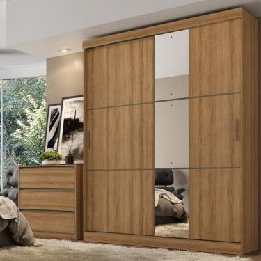 Imagem de Guarda Roupa Solteiro com Espelho 2 Portas de Correr Comfort Glass THB