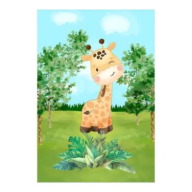 Imagem de Painel De Festa Retangular Aniversário Sub Safári Girafinha