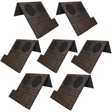 Imagem de Kit 07 Esteiras Bandejas Com Suporte Para Copos e Controle Para Sofá MDF Tabaco - Gran Belo