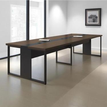 Imagem de Mesa de Reunião Escritório 8 Lugares 3,60m - CASA H, Freijo Preto