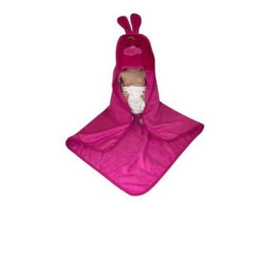 Imagem de Toalha Capuz Para Bebê Felpuda Com Bordado de Microfibra Extra Macio. 