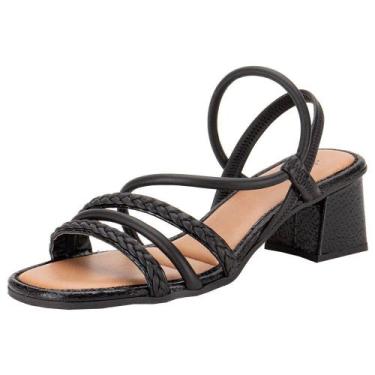 Imagem de Sandália feminina salto grosso mississipi mc642, Preto, 36