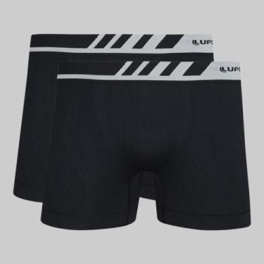 Imagem de Kit 2 Cuecas Lupo Boxer Microfibra Sem Costura 00671, Preto, M