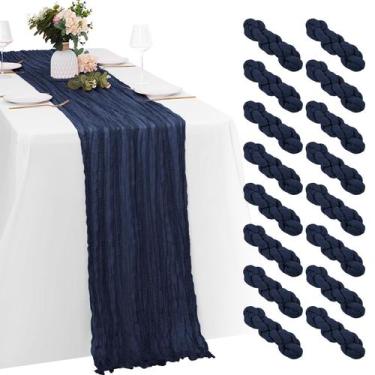 Imagem de Pano de algodão azul marinho Yorcari Table Runners 20x120 cm (pacote c
