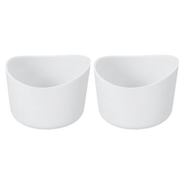 Imagem de 2 capas protetoras de silicone de 6,5 cm para botas de 340 a 680 g, capa antiderrapante de silicone inferior de garrafa de água, acessórios de copo de forma irregular, branca